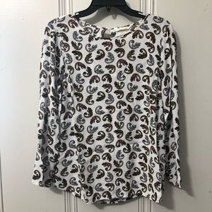 H&M Paisley Print Blouse - White and Brown